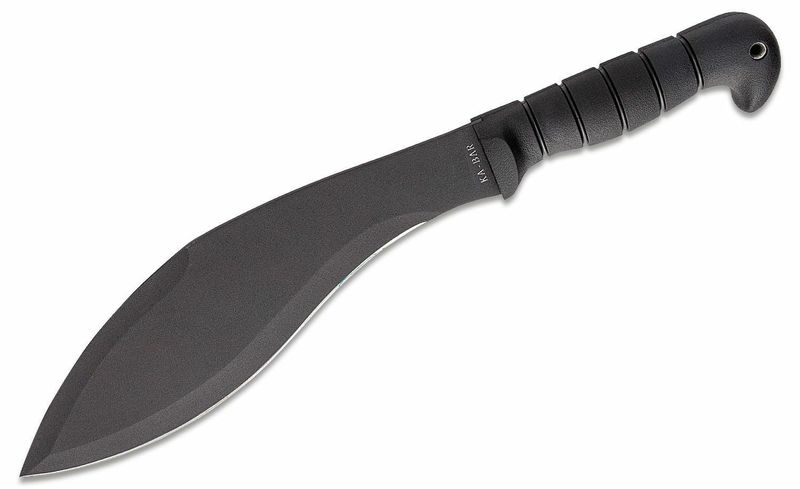 KA-BAR KB-1249 KUKRI MACHETE mačeta 29,9 cm, celočierna, Kraton, puzdro Cordura + koža