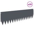 vidaXL Obrubník trávnika 20 ks 103 x 30 cm Oceľ Antracitová