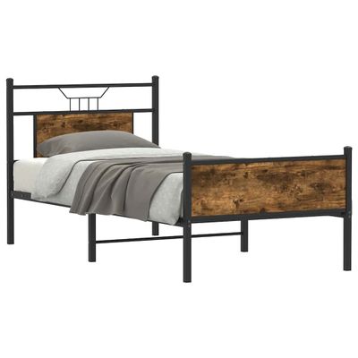 vidaXL Posteľný rám bez matraca dymový dub 80x200 cm kompozitné drevo