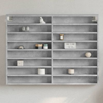 vidaXL Vitrína betónovosivá 100x8,5x75 cm kompozitné drevo