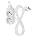 Prodlužovací kabel EMOS P02114 / 1,4 m / 2 zásuvky / biely / PVC / 1 mm²