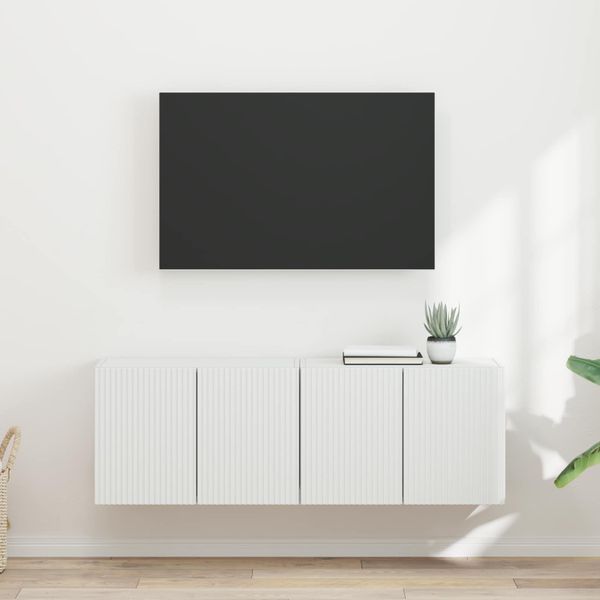 vidaXL TV nástenná skriňa Nástenný 2 pcs Biela 59,5 x 31 x 40 cm