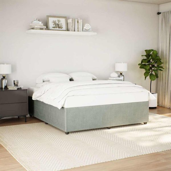 vidaXL Posteľ bez matraca bledosivý 180x200 cm zamat