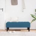vidaXL lavička s vankúšom Modrá 113 x 57 x 39 cm Zamat