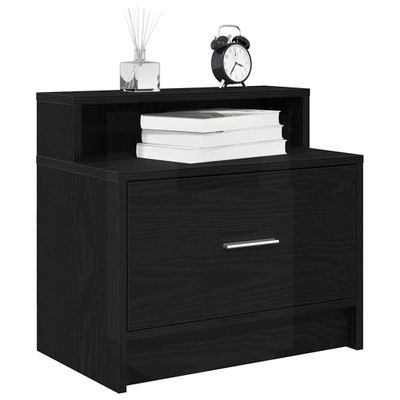 vidaXL Nočné skrinky so zásuvkou 2 ks čierny dub 51x31x47 cm