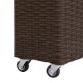 vidaXL Vyvýšený záhradný záhon+4 nádoby 80x22x79 cm, polyratan, hnedý