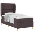 vidaXL Posteľ s pružinovým rámom Tmavohnedá 200 x 80 cm látka