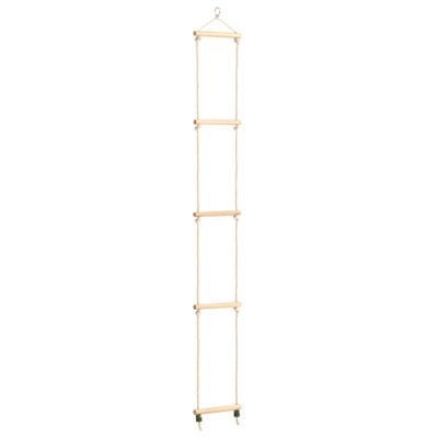 vidaXL Detský lanový rebrík masívne drevo a PE 30x168 cm