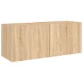 vidaXL TV nástenná skrinka s LED svetlami dub sonoma 100x35x41 cm