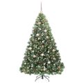 vidaXL Umelý vianočný stromček s 300 LED-i Zelená 180 cm PE a PVC