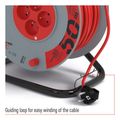 Predlžovací kábel EMOS P19450 na bubne 50 m / 4 zásuvky / červený / PVC / 230 V / 1,5 mm²