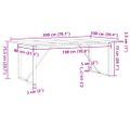 vidaXL Jedálenský stolík v tvare O 200x100x75,5 cm borovica a oceľ