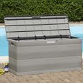 vidaXL Záhradný úložný box sivý 117x45x56 cm