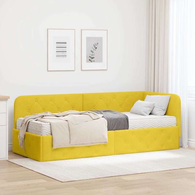 vidaXL Rohový rám postele Žltá 80 x 200 cm Zamat