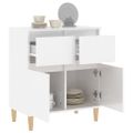 vidaXL Komoda vysoký lesk biela 60x35x70 cm spracované drevo