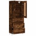vidaXL Vysoká skrinka dymový dub 69,5x34x180 cm spracované drevo