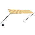 vidaXL Zaťahovacia markíza s LED 350x150 cm žlto-biela