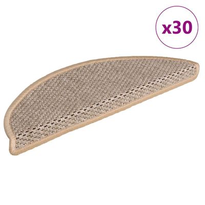 vidaXL Samolepiace nášľapy na schody vzhľad sisalu 30 ks 56x17x3 cm