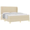 vidaXL Posteľ s pružinovým rámom s matracmi Krémová 200 x 180 cm látka