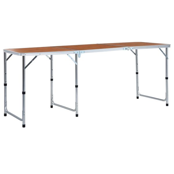 vidaXL Skladací kempingový stôl 180x60 cm hliníkový