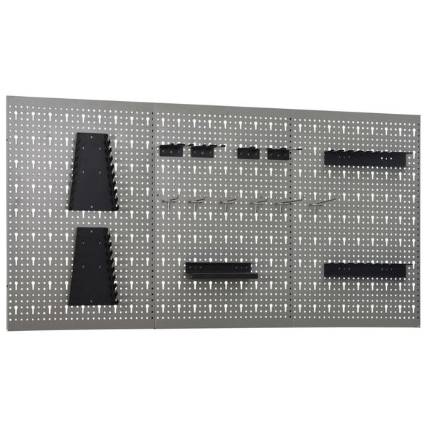 vidaXL Nástenné závesné panely na náradie 3 ks 40x58 cm oceľové