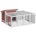 vidaXL Králikáreň mocha 144x123x67,5 cm masívna borovica