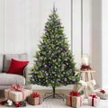 vidaXL Umelý skladací vianočný stromček 300 LED diód Zelená 180 cm