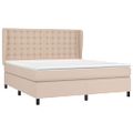 vidaXL Boxspring posteľ s matracom kapučínová 160x200 cm umelá koža