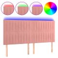 vidaXL Čelo postele s LED ružové 160x5x118/128 cm zamat