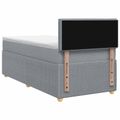 vidaXL Posteľ s boxspringom a matracom a LED Svetlosivá 90 x 190 cm