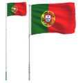 vidaXL Vlajka Portugalska a tyč 5,5 m hliník