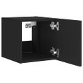 vidaXL TV nástenná skrinka s LED svetlami čierna 30,5x35x30 cm