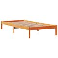 vidaXL Posteľný rám s čelom voskovo hnedý 75x190 cm borovicový masív