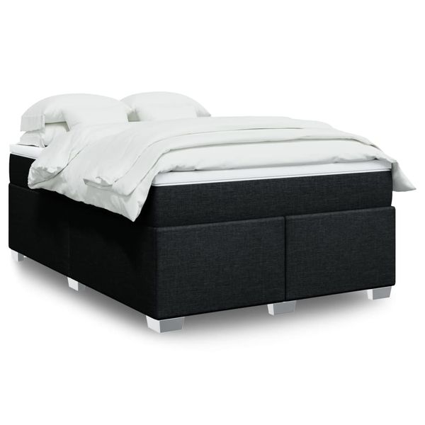 vidaXL Boxspring posteľ s matracom čierny 140x190 cm látka