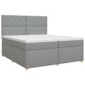 vidaXL Posteľ boxspring s matracom Svetlosivá 200 x 200 cm Látka