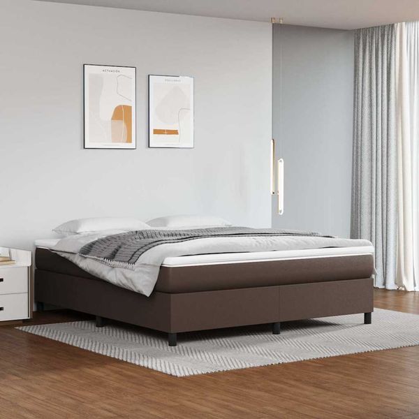 vidaXL Boxspring posteľ s matracom hnedá 160x200 cm umelá koža