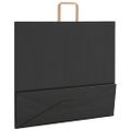 vidaXL Papierové tašky 50 ks s rúčkami, čierna, 54x15x49 cm
