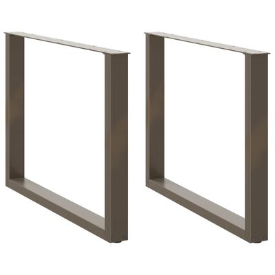vidaXL Nohy k jedálenskému stolu v tvare U, 2 ks, prírodná oceľ, 100 x (72-73) cm, oceľ