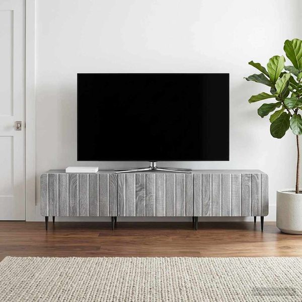 vidaXL TV skrinka Sivá sonoma 147 x 34,5 x 32 cm Kompozitné drevo