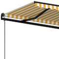 vidaXL Automaticky zaťahovacia markíza 450x300 cm žltá a biela