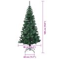 vidaXL Umelý predsvietený vianočný stromček Zelená 180 cm PVC a kov