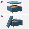 vidaXL Ottoman s Úložným Priestorom Modrá 80 x 80 x 45 cm Zamat