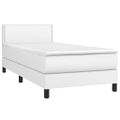 vidaXL Boxspring posteľ s matracom a LED biela 80x200 cm umelá koža