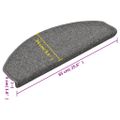 vidaXL Schodové rohože 15 ks 65x24x4 cm tmavošedé polkruhové veľké
