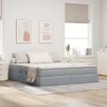 vidaXL Postel s úložným prostorem a matrací Svetlosivá 160 x 200 cm
