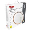 LED nástenné svietidlo ILVI, kruhové, 30 W, stmievateľné so zmenou CCT, biela + drevo