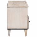 vidaXL TV skrinka Biela 100 x 33,5 x 46 cm Masívne mango drevo