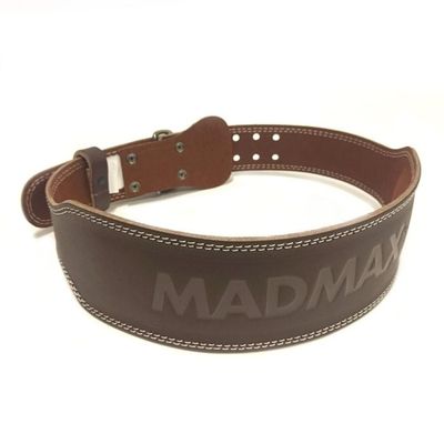 Fitness opasok Full Leather Chocolate Brown - MADMAX, veľkosť S
