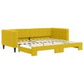 vidaXL Denná posteľ s rozkladacou posteľou žltá 90x200 cm zamat