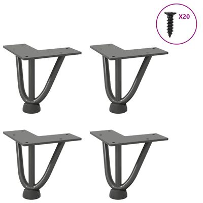 vidaXL Nohy do vlasov pre konferenčný stolík 4 ks, antracitové, 10 cm, masívna oceľ